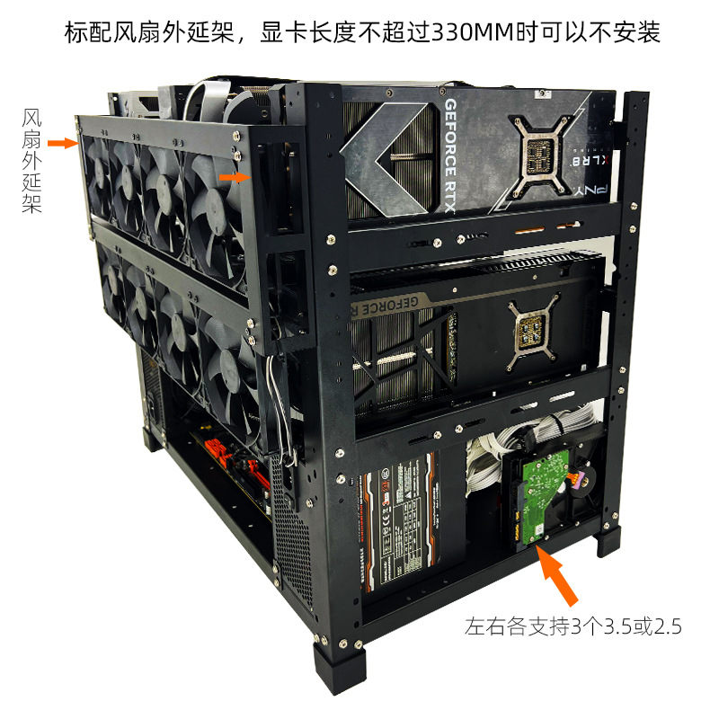 Stapelbares Open-Air-GPU-Rack  – Gpu Mining Rig Frame 8 Gpu Bewertung und Preis